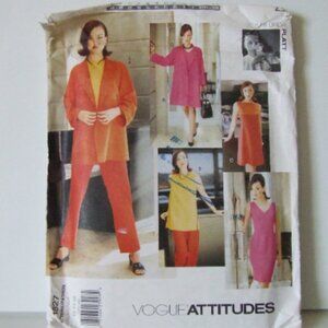Skirt pant suit sewing pattern Vogue 1827 uncut vintage dress top pants jacket